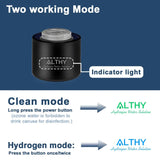 ALTHY hydrogen generator bottle with indicator light showing two modes β clean mode for disinfection and hydrogen mode for drinking water