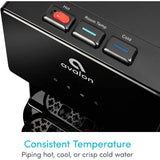Top view of Avalon water cooler temperature control buttons for hot, room, and cold water