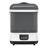 Front view of baby bottle sterilizer and dryer with digital touch panel and HEPA filter system