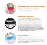 BIO microcurrent, EMS, and cold treatment functions to firm skin, tone muscles, and reduce fat