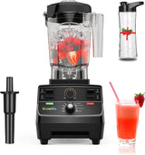 BioloMix 2200W blender with 2L jar blending berries and ice on a countertop