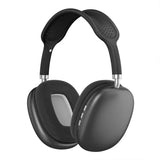Matte black over-ear Bluetooth headphones with soft memory foam ear cushions and button controls