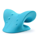 Blue ergonomic cervical relaxer for spine alignment and stress relief