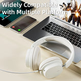 Y-T2 wireless headphones connected to smartphone, tablet, and laptop for multi-platform compatibility