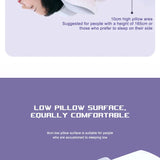 Woman sleeping on high side of pillow designed for side sleepers over 165cm