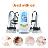 3-in-1 cavitation machine displayed with gel for body massage and slimming use