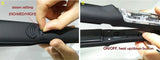 Flat iron controls showing steam settings and temperature adjustment buttons