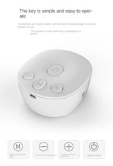 Closeup of USB rechargeable control base with power, mode, plus and minus buttons