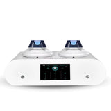 Portable EMS muscle stimulator slimming machine with touch control panel.