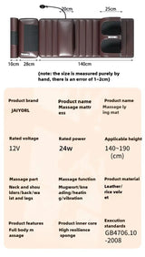 Full body heated massage pad with leg and foot kneading rollers, vibration therapy, and remote control