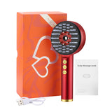 Red Hair Growth Massage Comb Set with Manual and USB Charging Cable