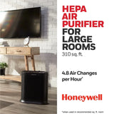 HEPA air purifier for large rooms 310 sq ft – 4.8 air changes per hour