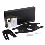 Full red light therapy mask kit with packaging, head strap, remote, and USB charging cable