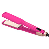 Front and back view of MADAMI infrared flat iron with gold accents and LED display