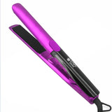 Professional 500°F hair straightener in vibrant purple and black design with digital temperature screen