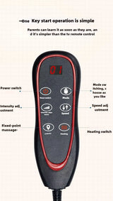 Massage cushion handheld remote with power, heat, intensity, and mode buttons for easy control