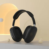 Black P9 over-ear Bluetooth headset with sleek finish and noise-cancelling design