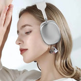 Fashion Model Wearing P9 Wireless Bluetooth Headphones Demonstrating Comfortable Fit