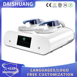 ortable EMS body sculpting slimming machine with dual applicators – front view.