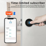 RAYKUBE M5 Tuya Smart Lock with time-limited fingerprint, passcode, and card access control via smartphone