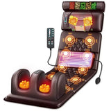 Remote control interface for massage mat with settings for heating, vibration intensity, and mode selection