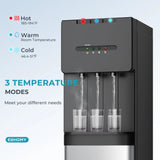 SIMZLIFE water dispenser with 3 temperature settings: hot, warm, and cold