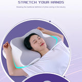 Sleeping posture with stretched arms on ergonomic butterfly memory pillow
