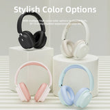 SY-T2 Bluetooth headphones in four stylish colors โ black, white, pink, and baby blue