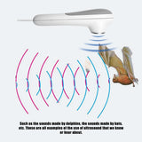 Visual comparison of ultrasound waves used in therapy and bat echolocation
