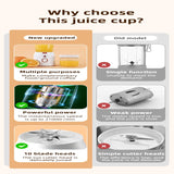 Upgrade comparison highlighting multi-purpose use, higher speed and 10-blade head versus older single-function blender