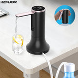 USB rechargeable smart water dispenser pumping into glass – touch control, foldable spout design