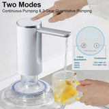 USB rechargeable smart water dispenser pumping into glass – touch control, foldable spout design