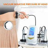 Vacuum RF probe being used on abdomen to promote lymphatic drainage and slim waistline