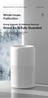 White air purifier for whole house formaldehyde removal and improved indoor air quality