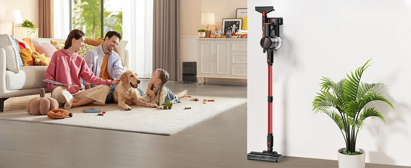 30Kpa 350W Handheld Cordless Vacuum Cleaner 8 IN 1 Powerful Suction Stick Vacuum 1.5L Dust Cup for Pet Hair/Carpet/Hard Floor