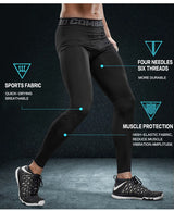 Men's Compression Pants Cycling Running Basketball Soccer Elasticity Sweatpants Fitness Tights Legging Trousers Rash Guard Gym
