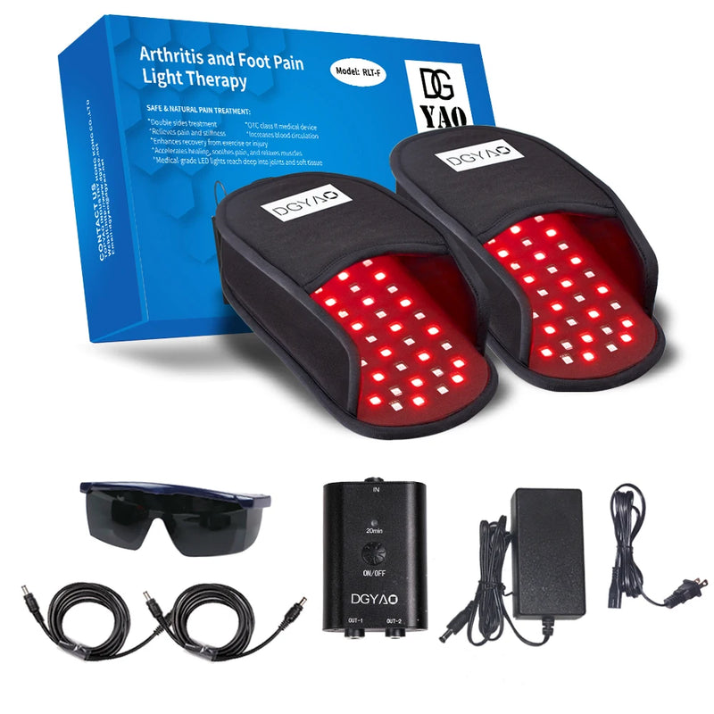 DGYAO 880nm Infrared Light Therapy Slippers With Seperate SMD Lights