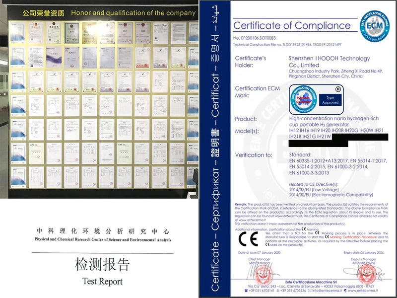 Portable Healthy IHOOOH H2-Cup Anti Aging Hydrogen Generator Mini Hydrogen Concentrators ORP Rechargeable Ionizer Water Bottle