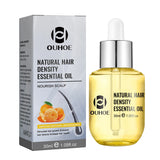OUHOE Natural Hair Density Essential Oil, 30ml dropper bottle with retail box; formulated to nourish the scalp and support fuller-looking hair.