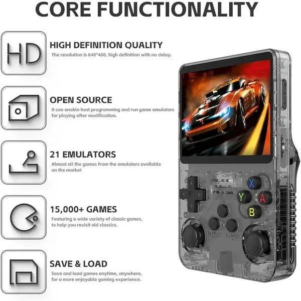 WUDS R36S Portable Handheld Game Controller with 3.5" HD Screen, Rechargeable Battery  - Perfect Christmas Gift for Gamers