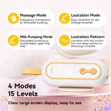 Wearable Breast Pump  Portable Low Noise Breastfeeding Pump with 4 Modes 15 Levels Double Electric Breast Milk Pump