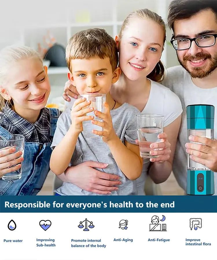 Hydrogen Water Generator Bottle SPE PEM Technology Electrolysis Maker Ionizer H2 Inhalation Device with Nasal Inhalation Tube