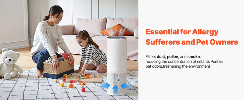 SucceBuy Air Purifier Covers Up to 1090ft² in 1 Hour True HEPA 11Filter 22dB Quiet Filters Up to 95% of Pollen Smoke Air Cleaner