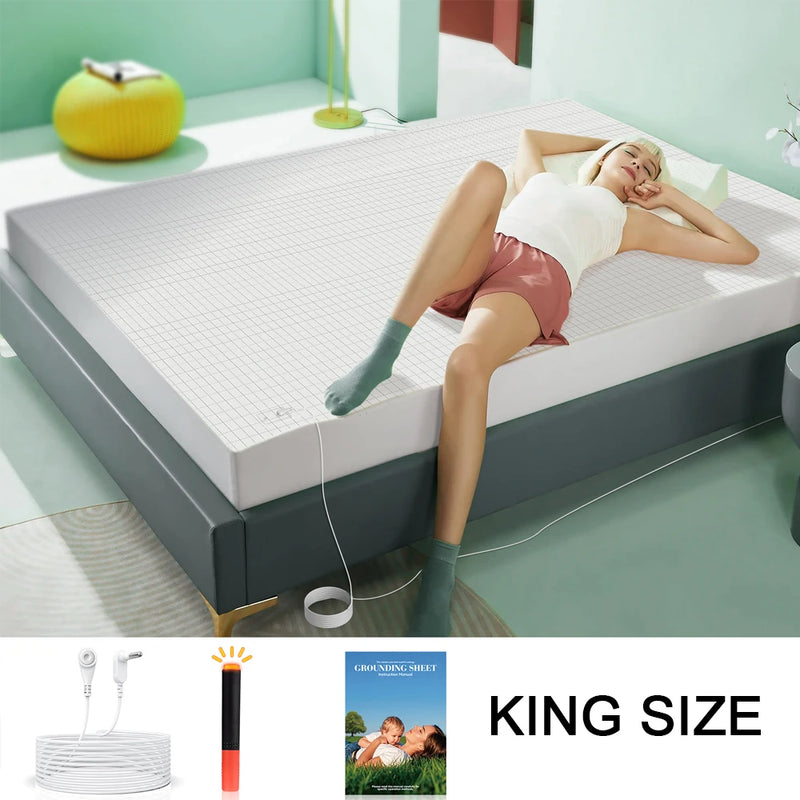 Astarexin Earthing Fitted Sheet Organic Cotton With Conductive Silver Fiber Grounding Bed Sheet Fitted Sheet For Nature Wellness