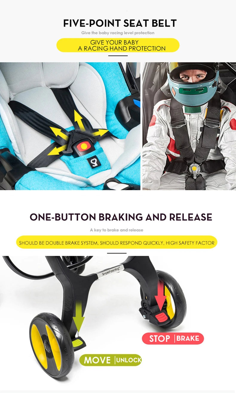 Baby Stroller Multifunctional Car Seat 3 in 1 For Newborn Prams Infant Buggy Safety Cart Carriage