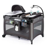 NEW ! 4 in 1 Portable Baby Crib Deluxe Nursery Center, Foldable Travel Playard with Bassinet, Mattress, Changing Table