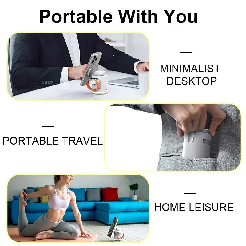 Wireless Charger 4 in 1 QI2 Fast Charging Dock Stand Night Light For Magsafe iPhone 16 15 14 Pro Max Airpods Pro 2-8 Apple Watch