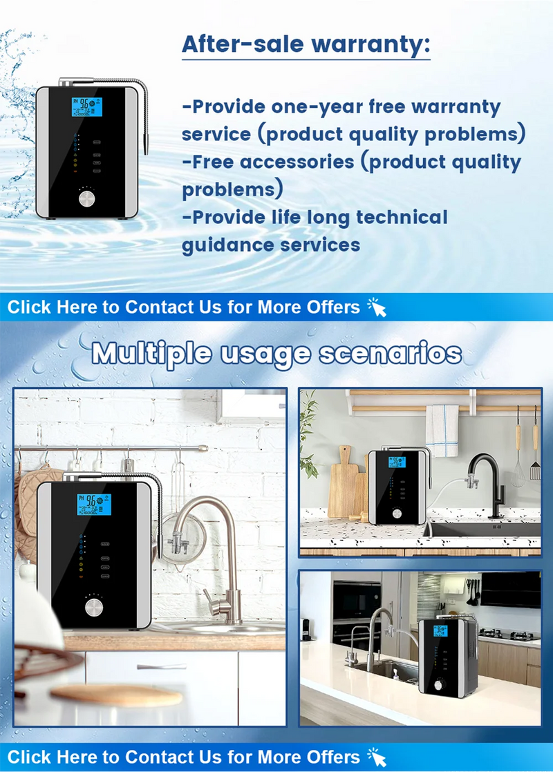 CAWOLO Alkaline Water Ionizer Machine PH Water Device Alkaline Water Dispenser 11 Plates Platinum Coating Alkaline Water Ioniser