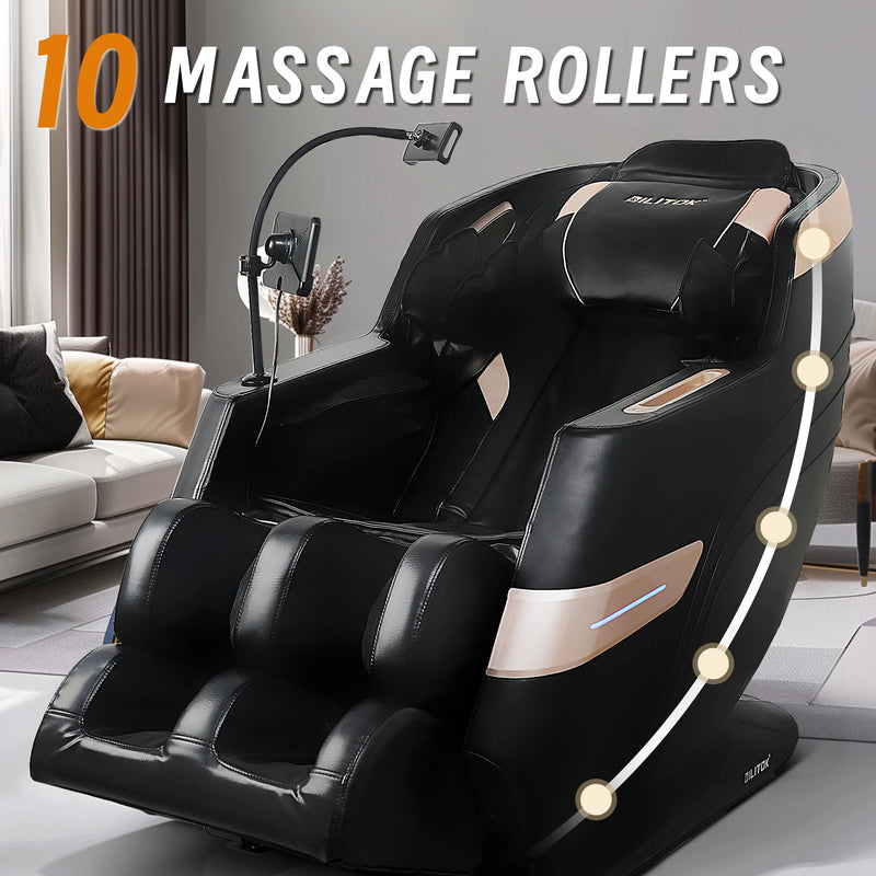 Massage Chair Recliner, Full Body Zero Gravity Massage Chair with Heating, Bluetooth Speaker, Airbags, Phone Stand, Foot Roller