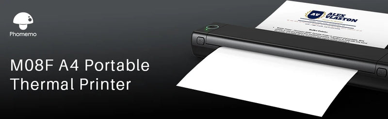 Phomemo M08F A4 Portable Thermal Printer,Supports 8.26"x11.69" A4 Thermal Paper,Wireless Mobile Travel Printers for Car & Office